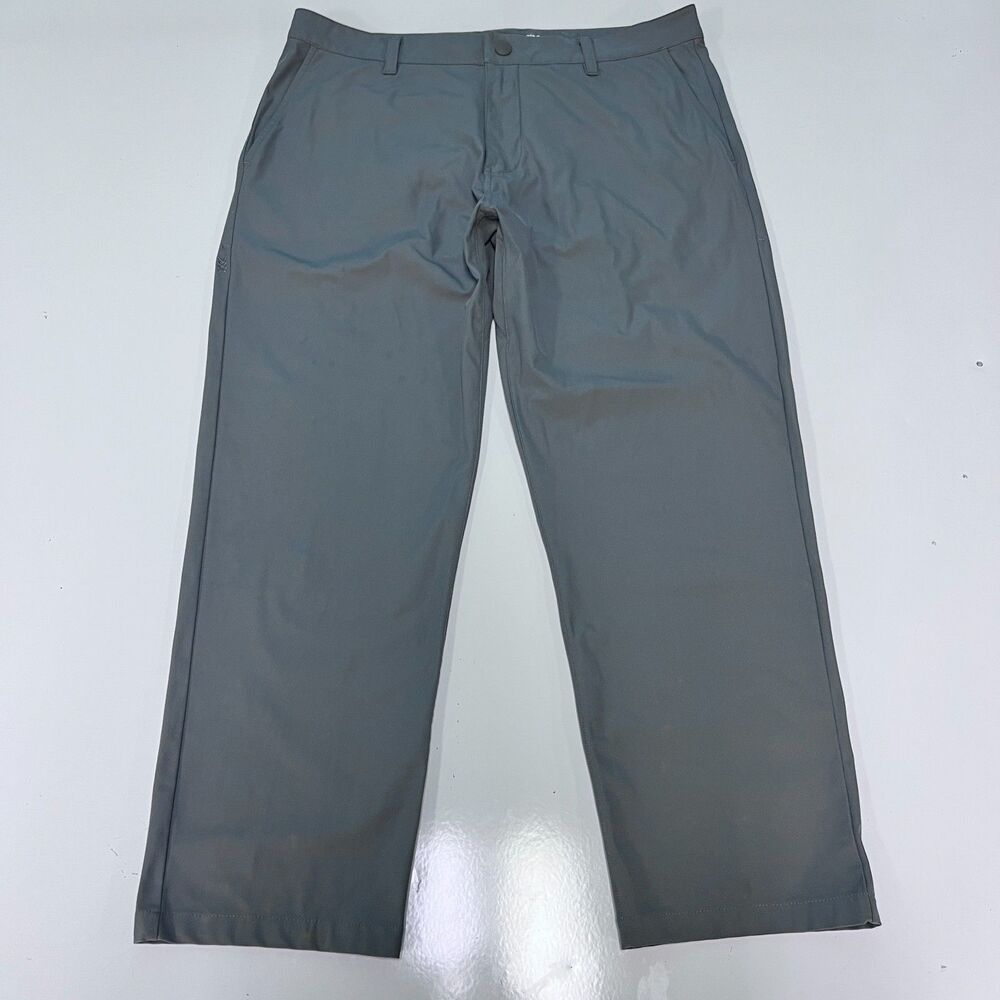 Rhone Commuter Classic Pants Mens 35x33 Gray Stretch Tech Chino Hemmable Golf